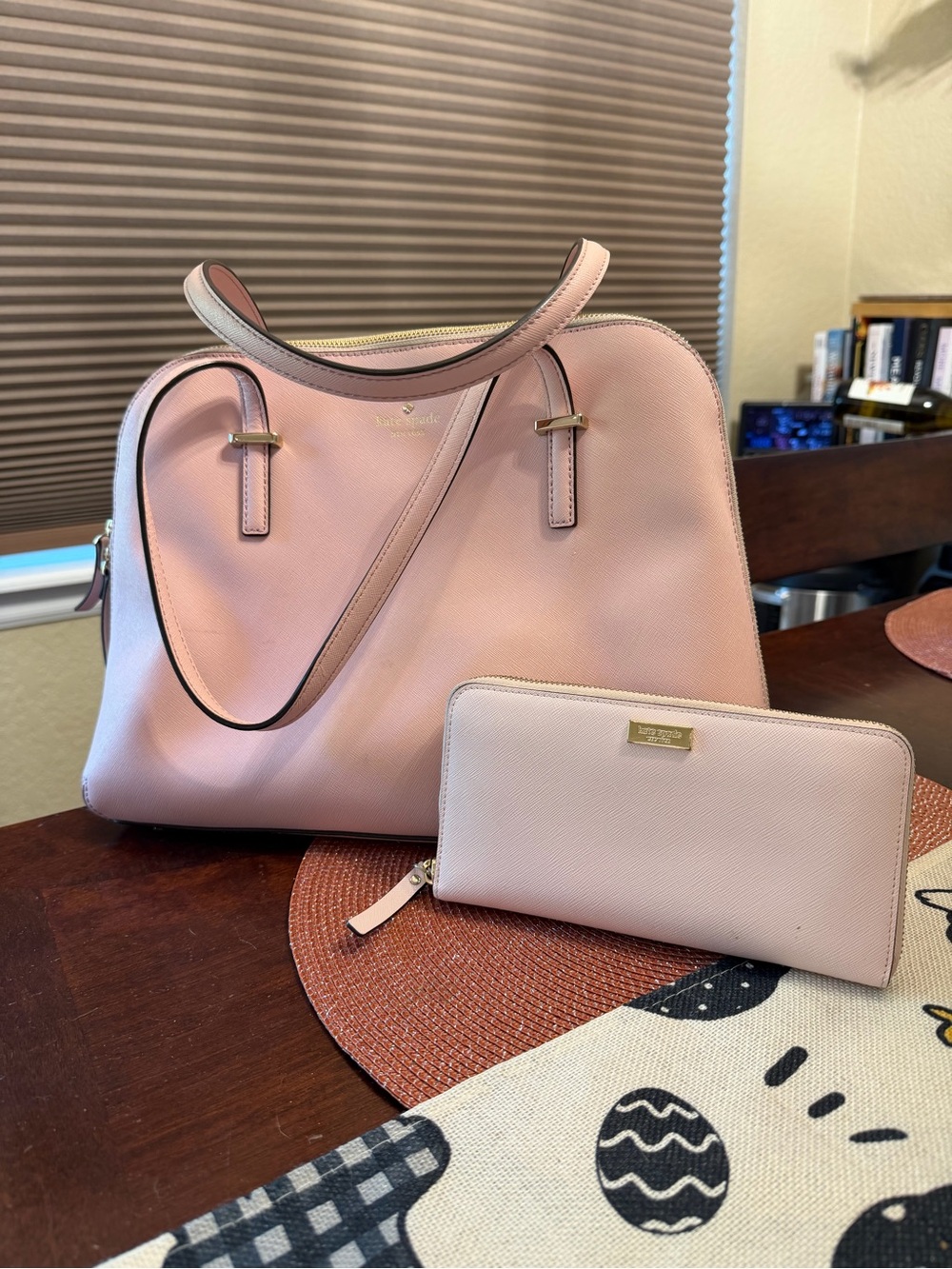 kate spade Blush Pink Dome Satchel with Matching Wallet